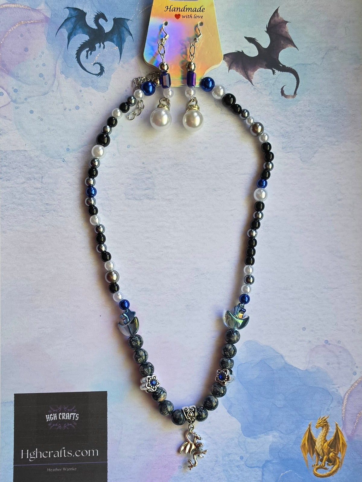 Blue Earring and Necklace Set