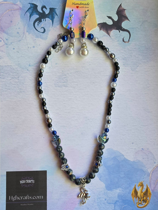 Blue Earring and Necklace Set
